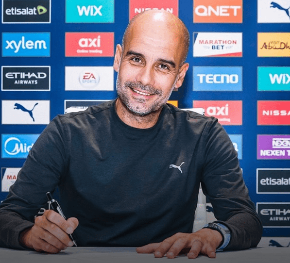 EPL: Guardiola Reveals Man City Player he’s “Completely in Love With”