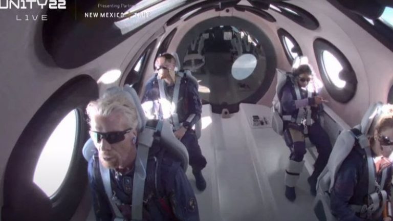 British Billionaire Branson launches into Space on Virgin Galactic flight