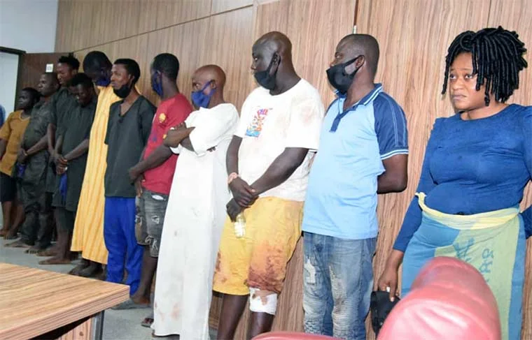 Breaking: DSS Finally produce all 12 detained Igboho Aides