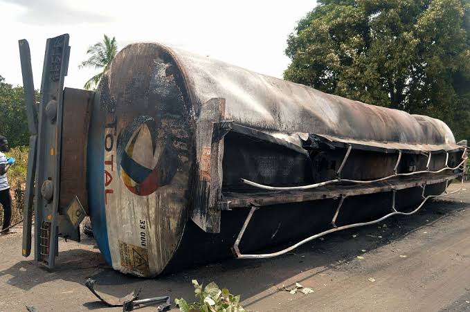 Oil Tanker Accident Creates Traffic Gridlock in Yola