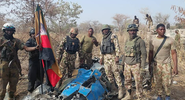 Troops Recover Wreckage Of Military Jet Missing Since March 2021 (Photos)